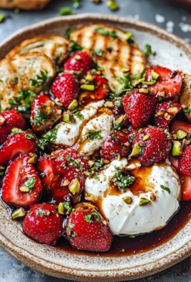 Balsamic Roasted Strawberries and Burrata with Grilled Bread