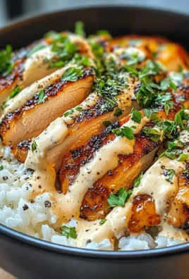 Chicken & Rice Bowls with Creamy Garlic Sauce