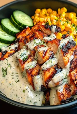 Chipotle Chicken Bowl with Corn, Cucumber & Creamy Sauce