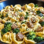 Creamy Garlic Parmesan Tortellini with Sausage & Broccoli