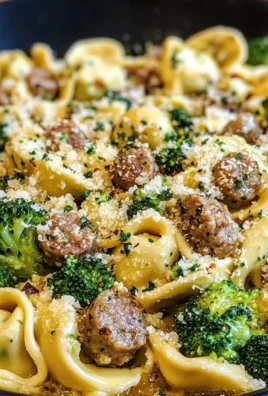 Creamy Garlic Parmesan Tortellini with Sausage & Broccoli