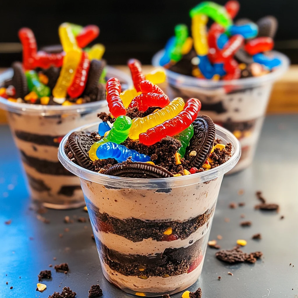 Dirt and Worms Pudding Cups