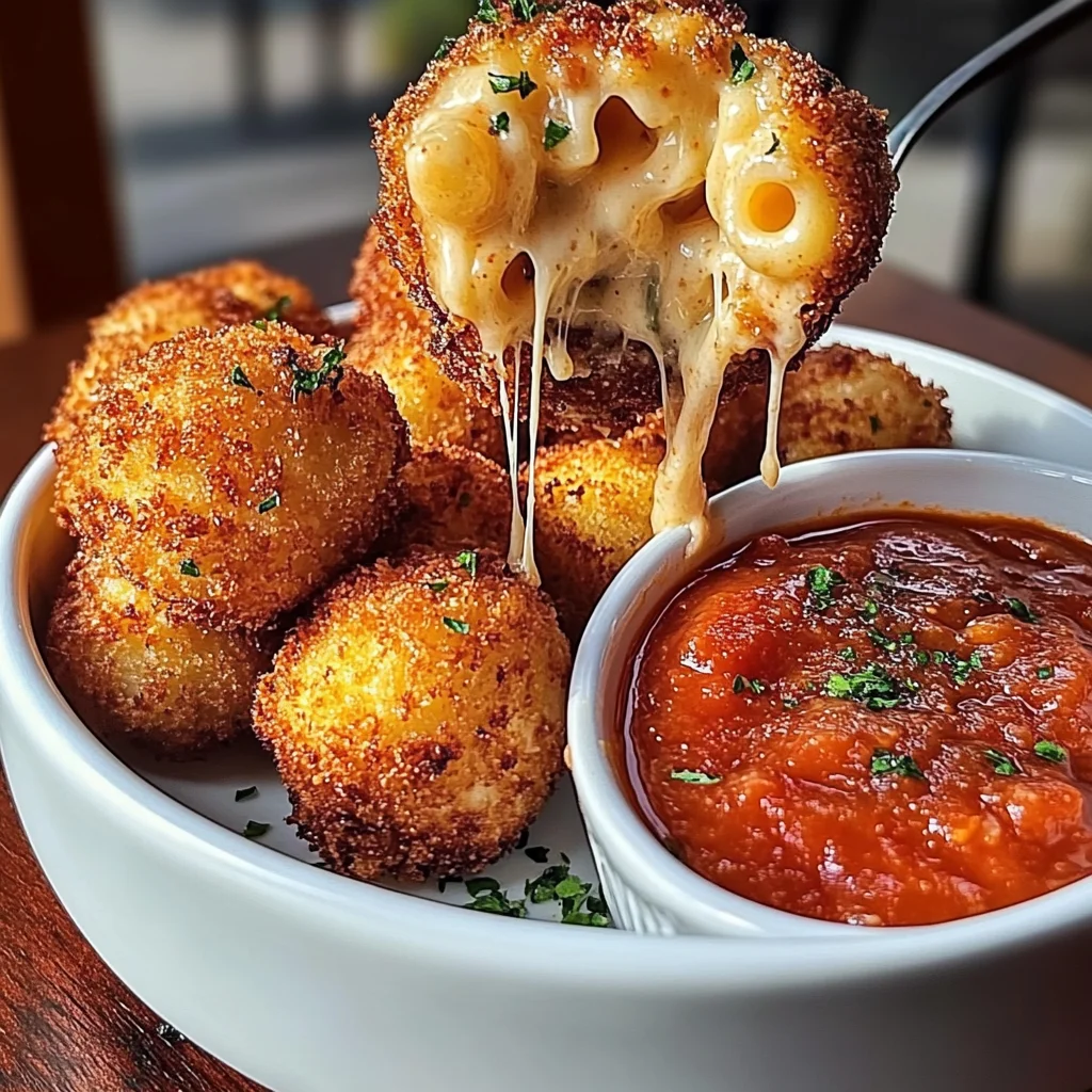 Fried Mac and Cheese Balls with Creamy Tomato Sauce