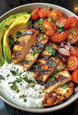 Grilled Chicken & Avocado Bowl with Greek Yogurt Ranch Dip