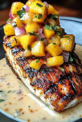 Grilled Fish with Mango Salsa & Creamy Sauce
