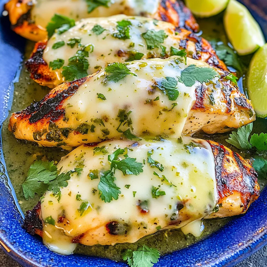 Grilled Salsa Verde Chicken with Pepper Jack