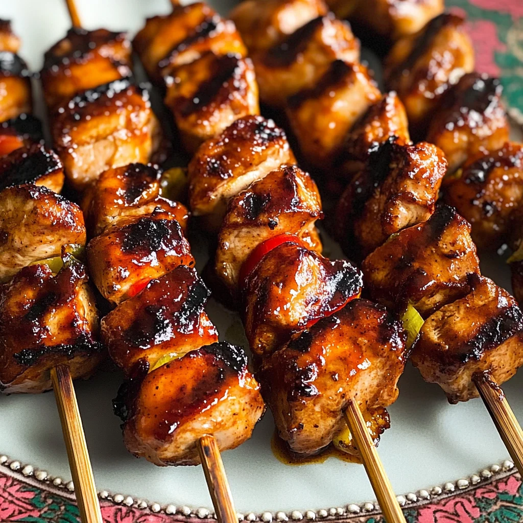 Grilled Sriracha Chicken Kabobs