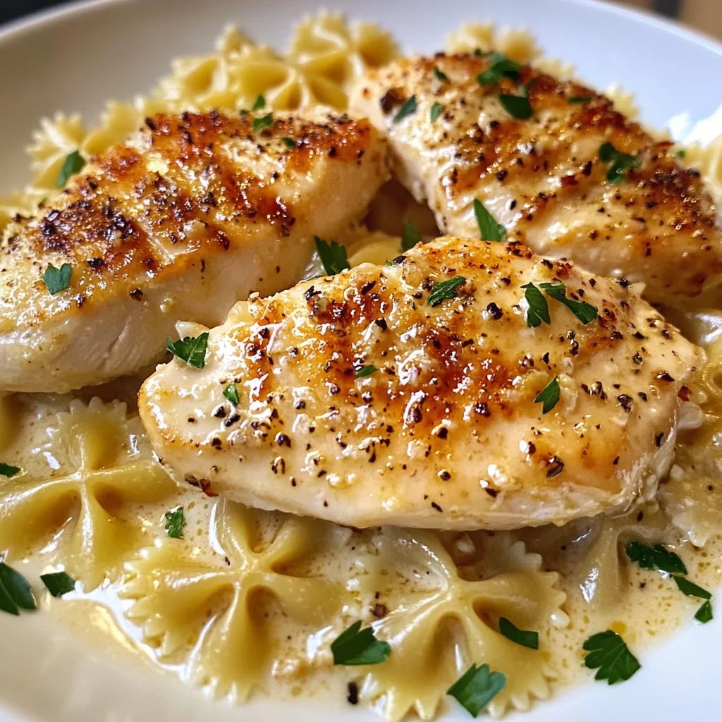 Lemon Garlic Chicken with Parmesan Pasta