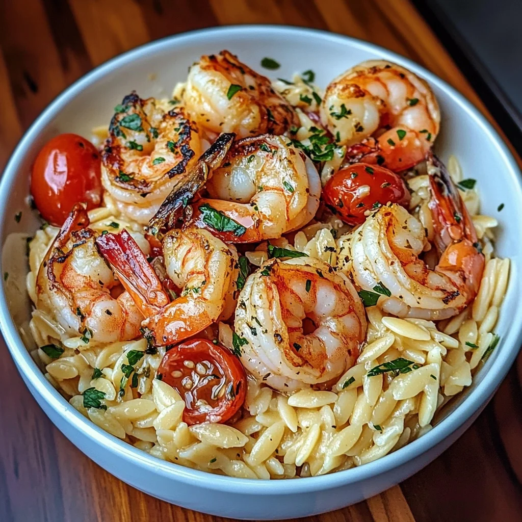 Lemon Garlic Shrimp & Orzo Bowl