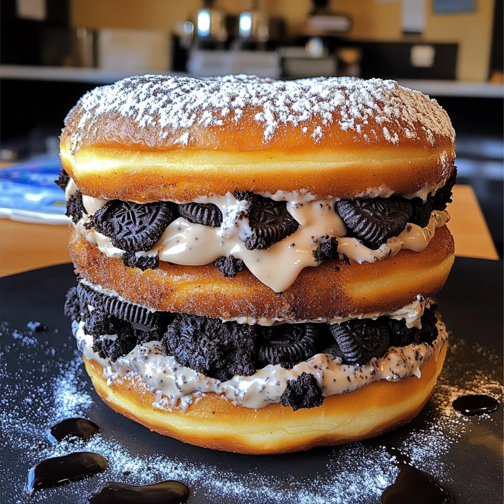 Oreo Cheesecake Stuffed Donut Burger