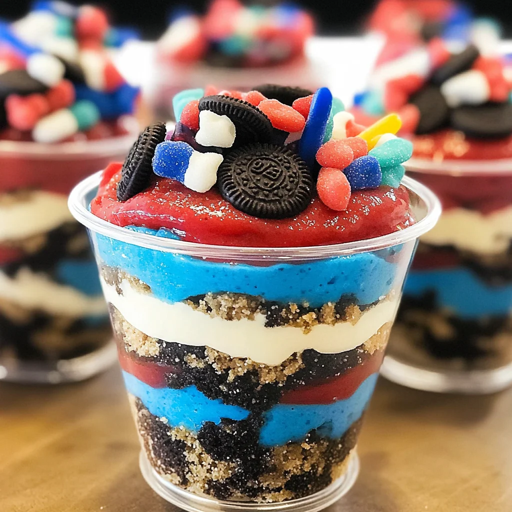 Red, White and Blue Dirt Cups