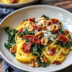 Roasted Garlic and Kale Spaghetti Squash