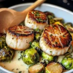 Seared Scallops & Brussels with Lemon Butter