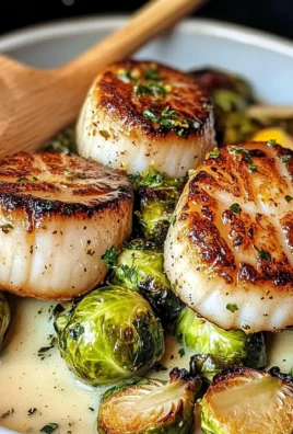 Seared Scallops & Brussels with Lemon Butter