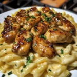 TWISTED PASTA WITH HONEY GARLIC CHICKEN & PARMESAN CREAM