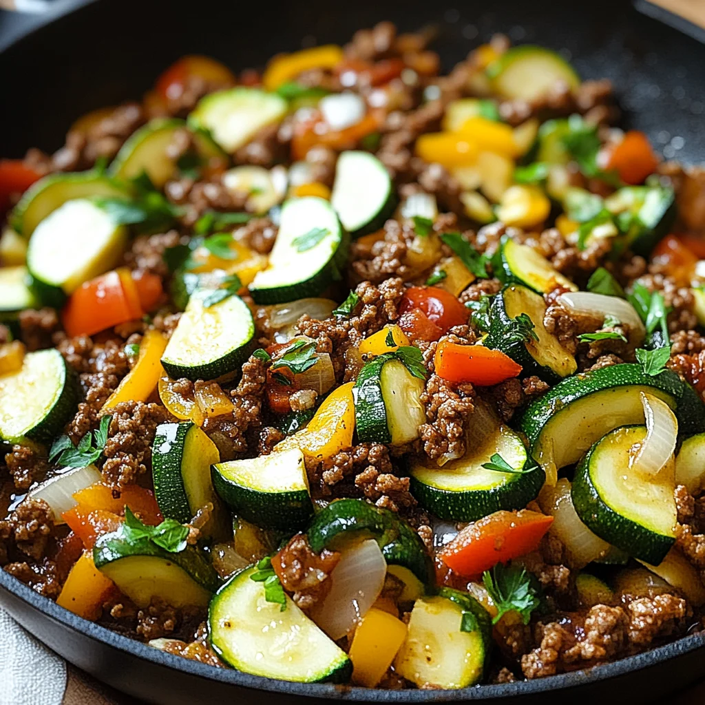 Zucchini and Ground Beef Skillet