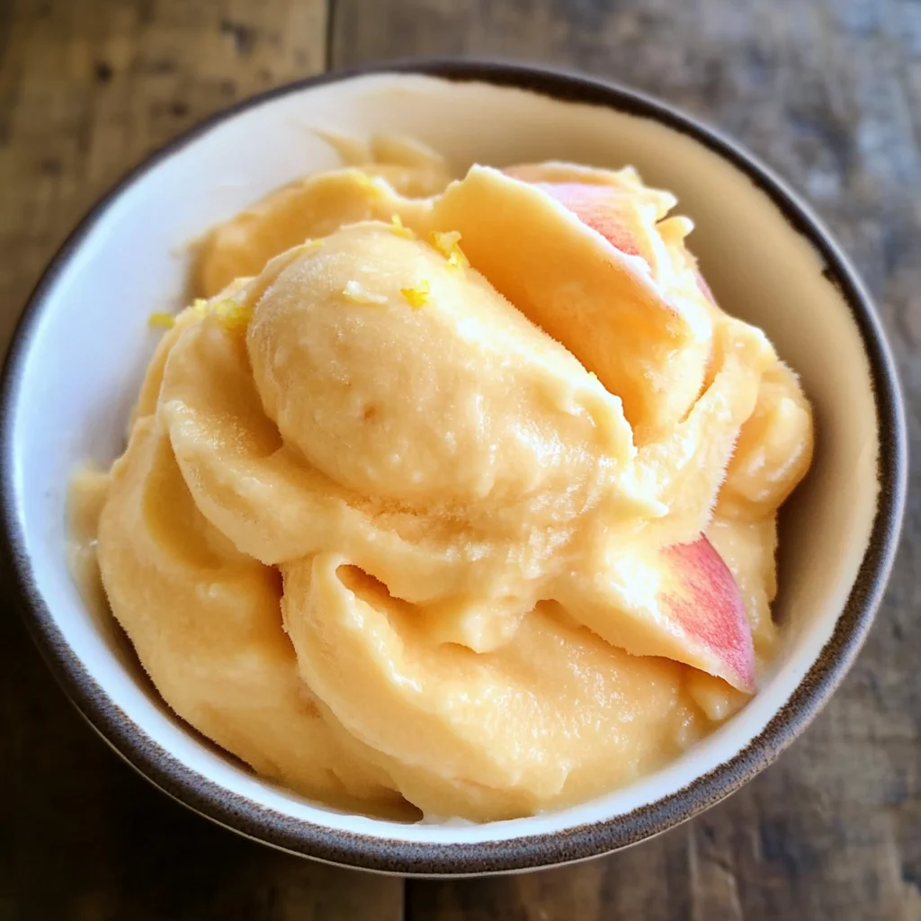 5-Minute Healthy Peach Frozen Yogurt