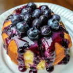 Blueberry Lemon Yogurt Cake with Blueberry Compote
