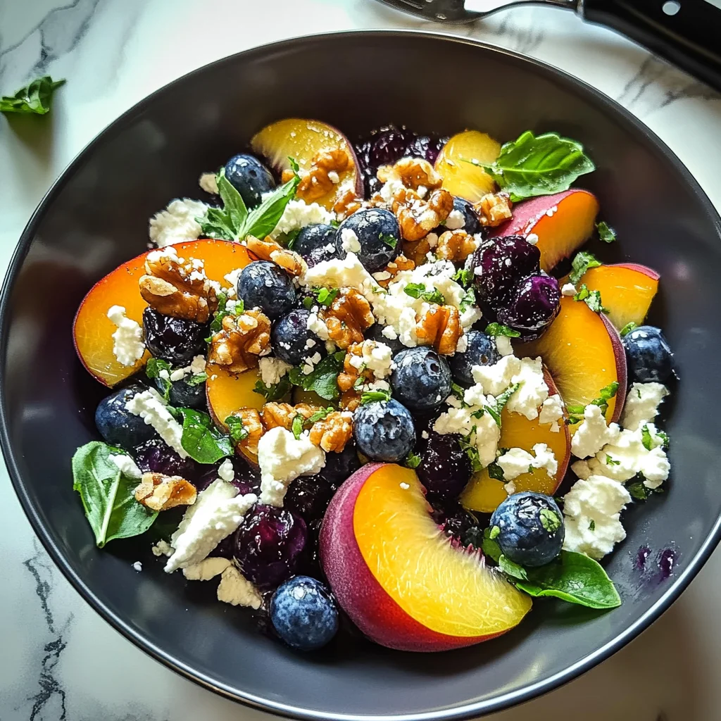 Blueberry Peach Feta Salad