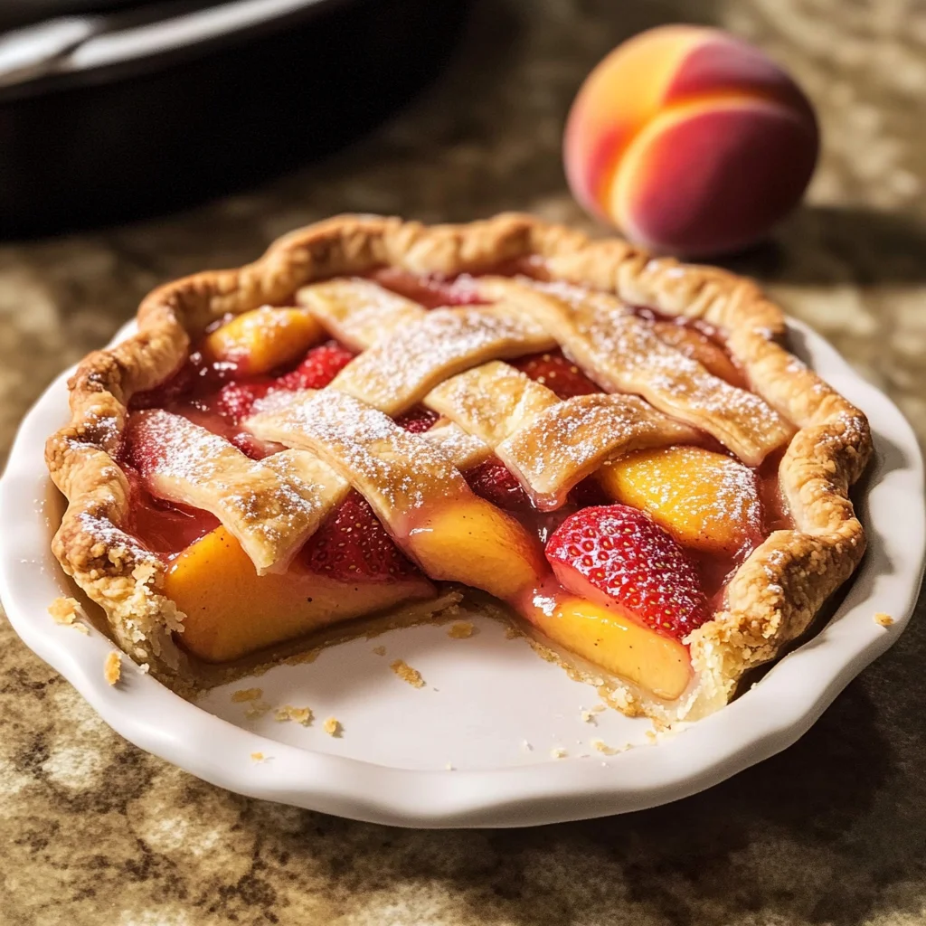 Brown Butter Strawberry Peach Pie