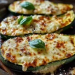 Cheesy Garlic Zucchini Steaks