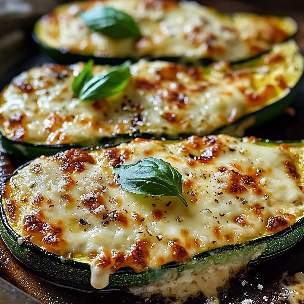 Cheesy Garlic Zucchini Steaks