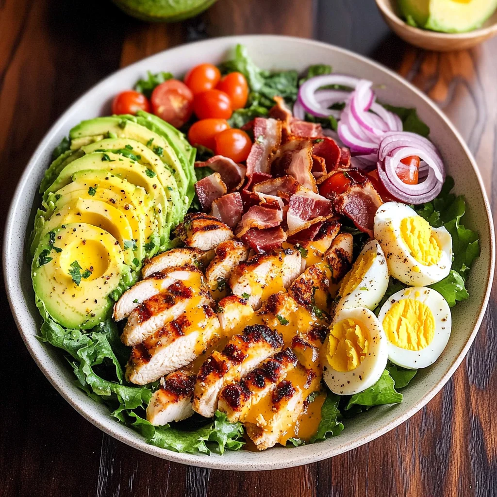 Grilled Chicken Cobb Salad with Honey Dijon {Paleo, Whole30 Option}