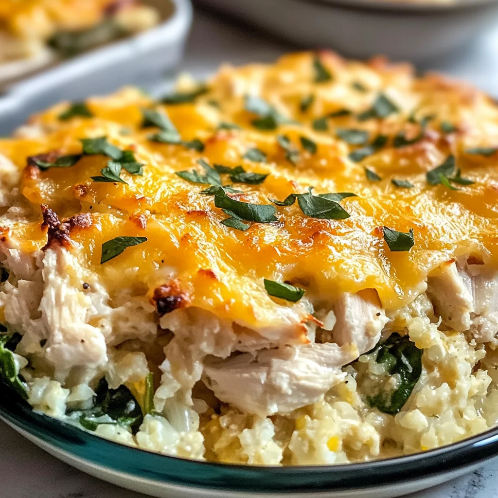 Healthy Chicken Cauliflower Rice Casserole