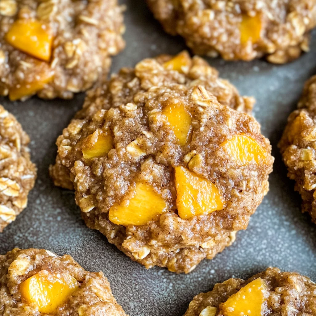Healthy Peach Oatmeal Breakfast Cookies