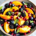 Honey Lime Basil Peach Fruit Salad