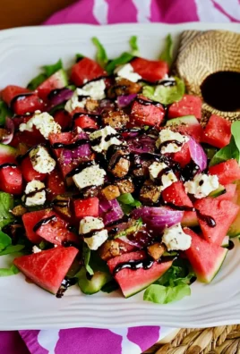 Incredible Watermelon Salad with Balsamic Glaze