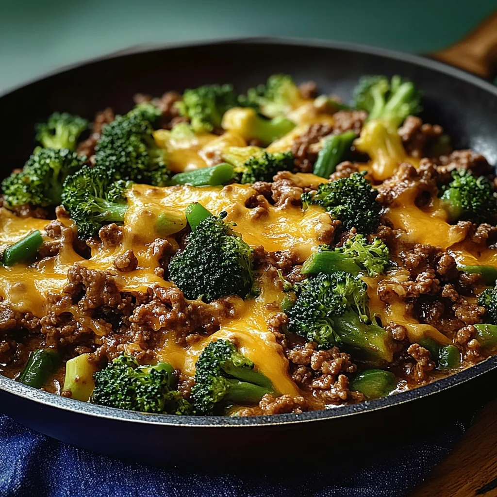 Keto Hamburger Broccoli Skillet