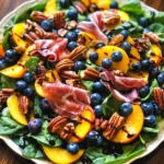 Peach Blueberry Spinach Salad