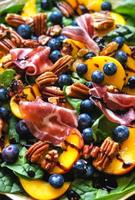 Peach Blueberry Spinach Salad
