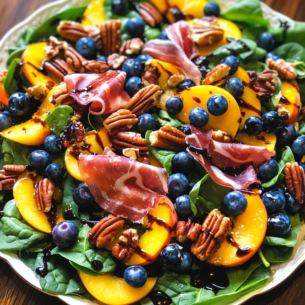 Peach Blueberry Spinach Salad