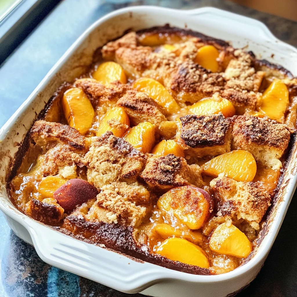 Peach Cobbler French Toast Bake