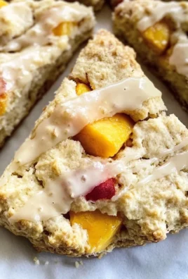 Peach Scones with Honey Vanilla Glaze