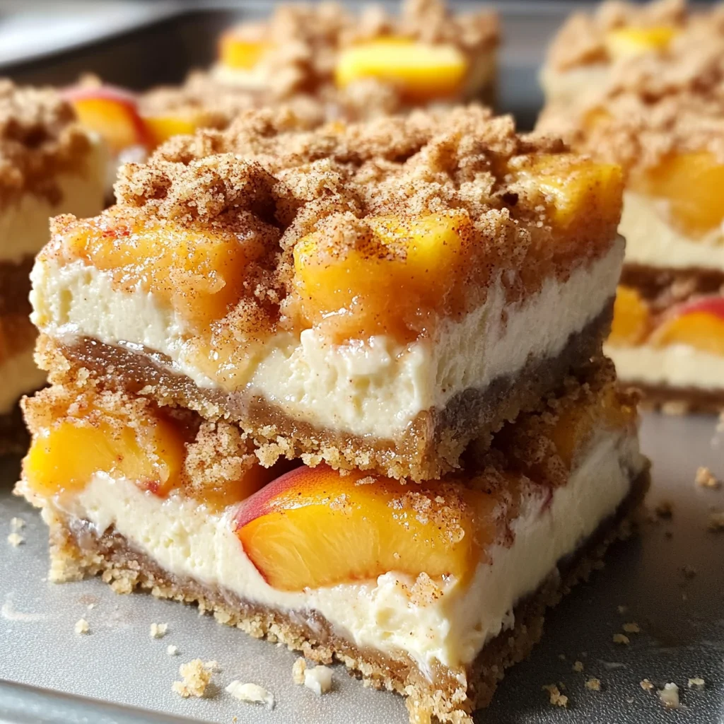 Peaches and Cream Desserts: Irresistible Peach Cobbler Cheesecake Bars for Every Occasion