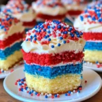 Red, White, and Blue Mini Cakes
