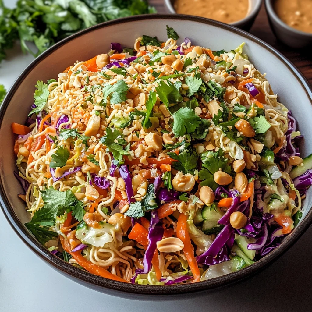 Thai Crunch Salad CPK Copycat (with peanut ginger sauce)