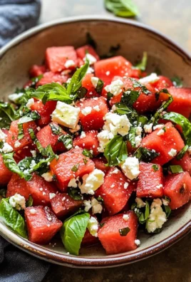 Watermelon Basil Salad with Feta