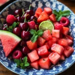 Watermelon Fruit Salad with Lime Mint Dressing