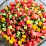 Watermelon Salsa with Cucumbers and Peppers