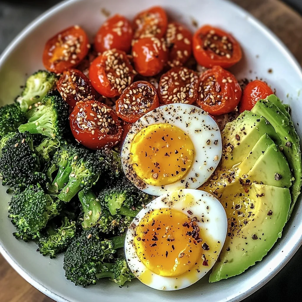Avocado, Egg & Roasted Veggie Bowl