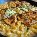 Cajun Garlic Chicken with Creamy Mozzarella Alfredo Twisted Pasta