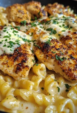Cajun Garlic Chicken with Creamy Mozzarella Alfredo Twisted Pasta