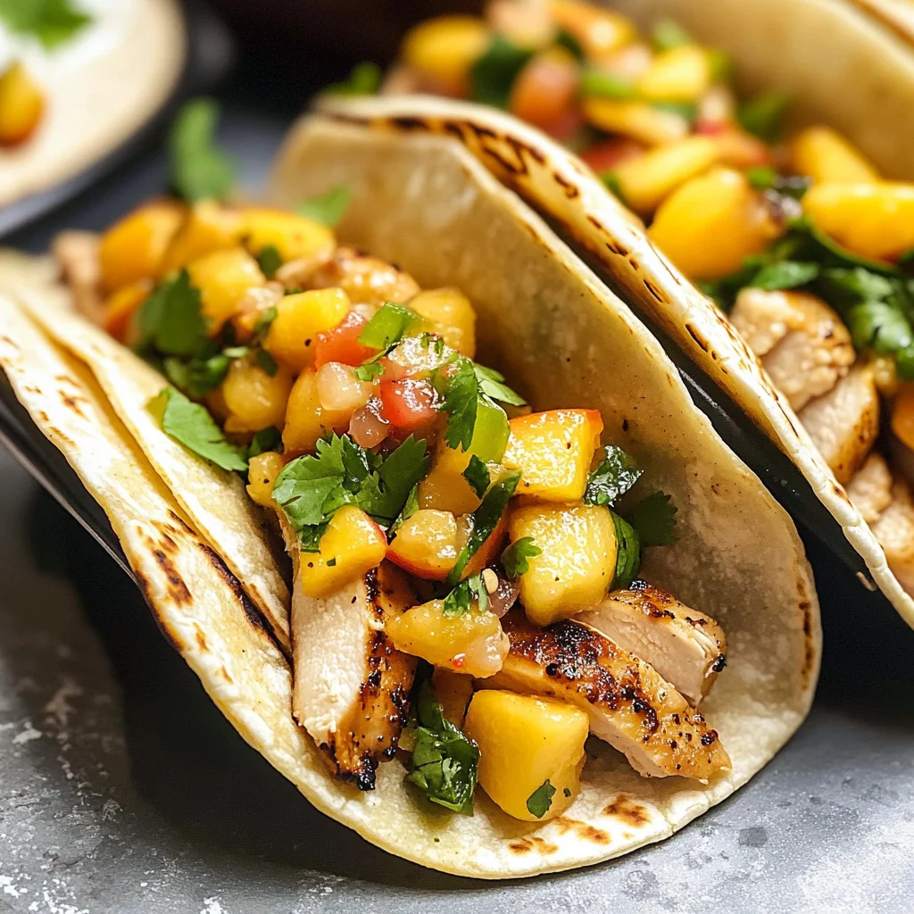 Cilantro-Lime Chicken Tacos with Peach Salsa (30-Minute, One-Pan Meal)