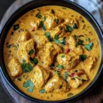 Coconut-Spiced Chicken Curry with Garlic Naan & Golden Fries