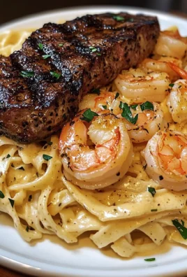 Creamy Cajun Steak and Shrimp Alfredo