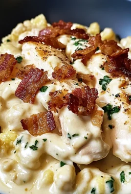 Creamy Cauliflower Alfredo with Chicken and Bacon